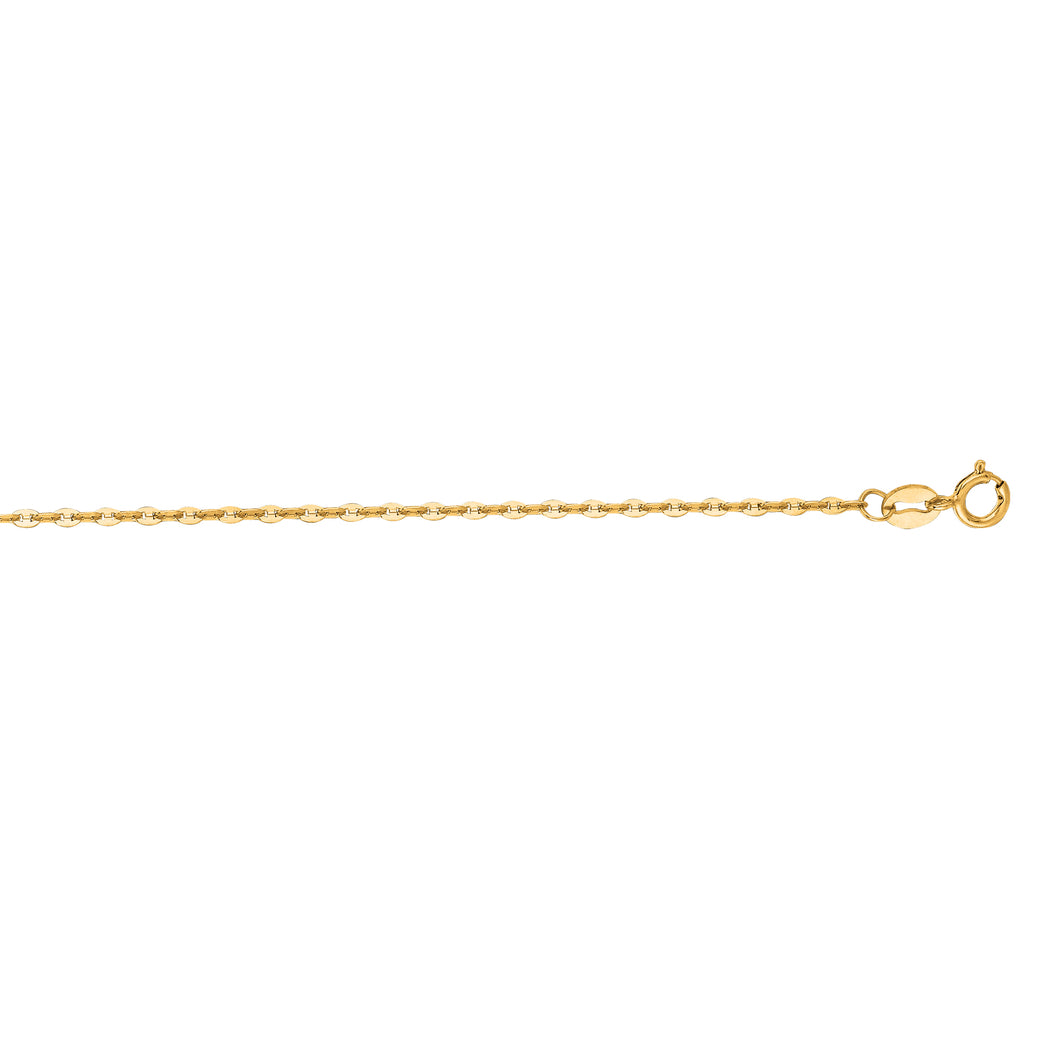 14K Gold 1.4mm Alternate Mariner Chain