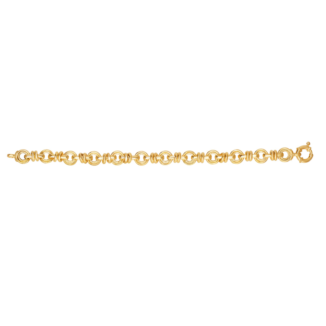 14K Gold Round Link Bracelet