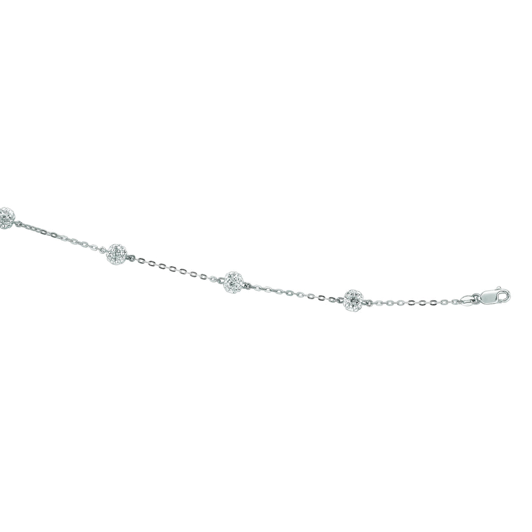 14K Gold Crystal Station Bracelet