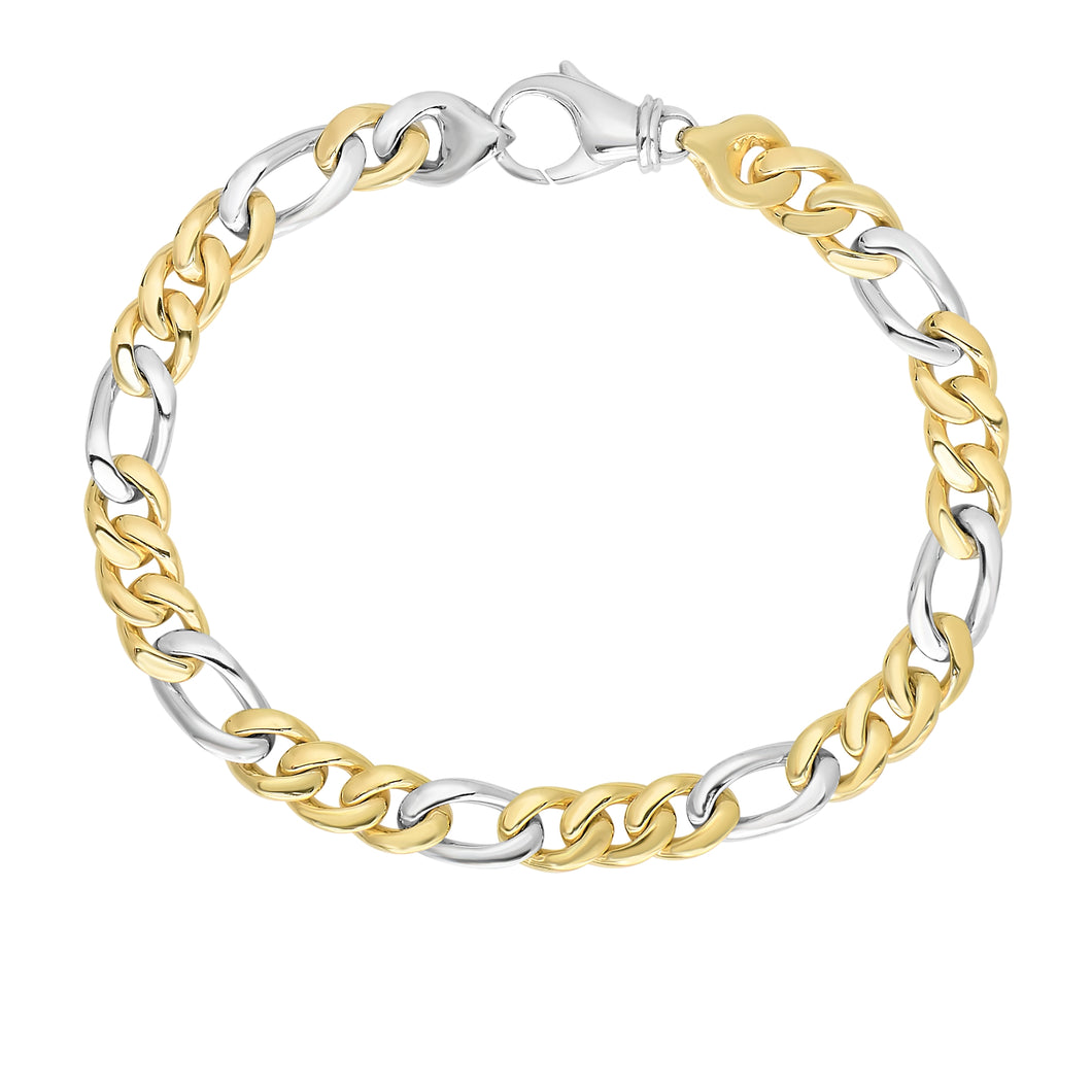14K Gold Fancy Figaro Cuban Link