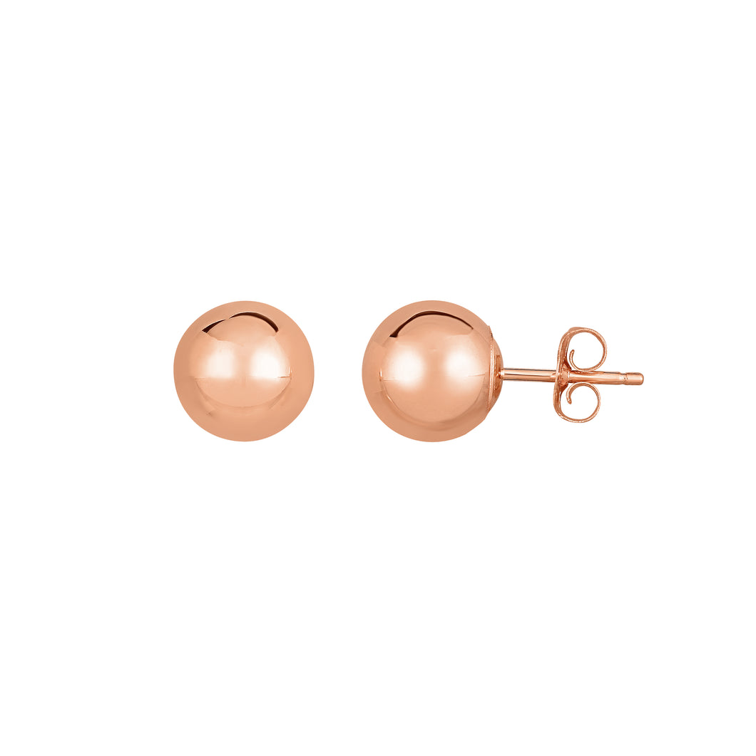 14K Gold Polished 10mm Post Earring