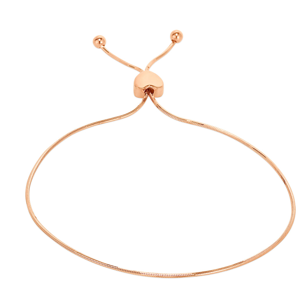 14K Gold Heart Slide Friendship Bracelet