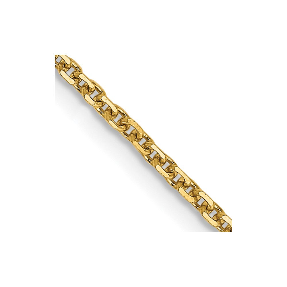 14k 1.45mm Solid Diamond Cut Cable Chain