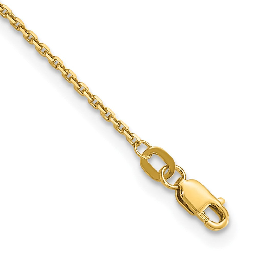 14k 1.4mm D/C Round Open Link Cable Chain Anklet