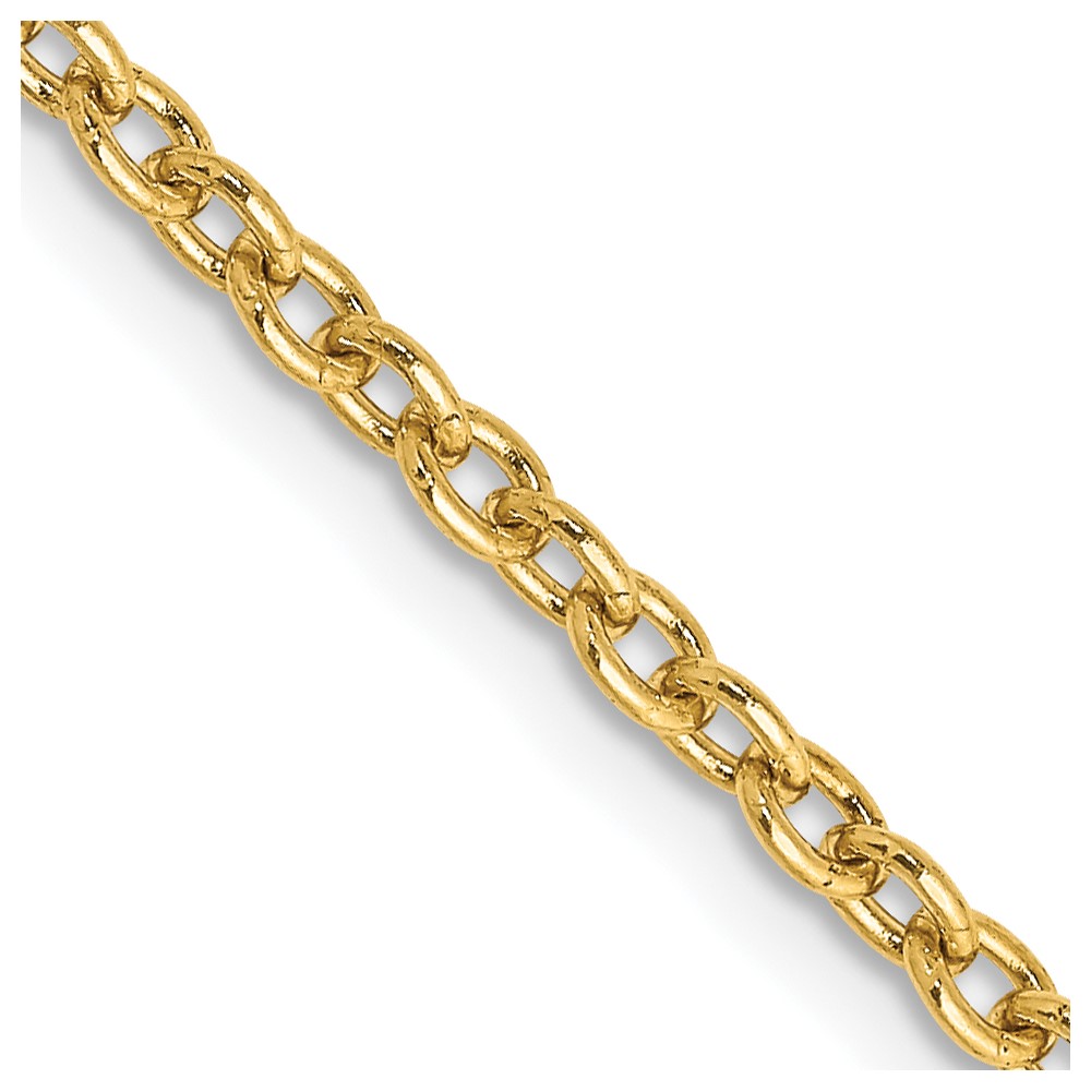 14k 2.4mm Round Open Link Cable Chain
