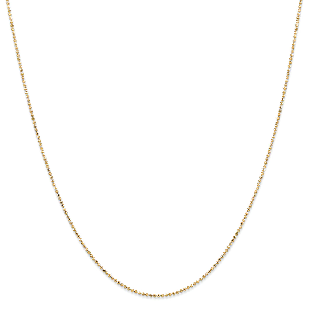 14k 1.2mm D/C Beaded Pendant Chain