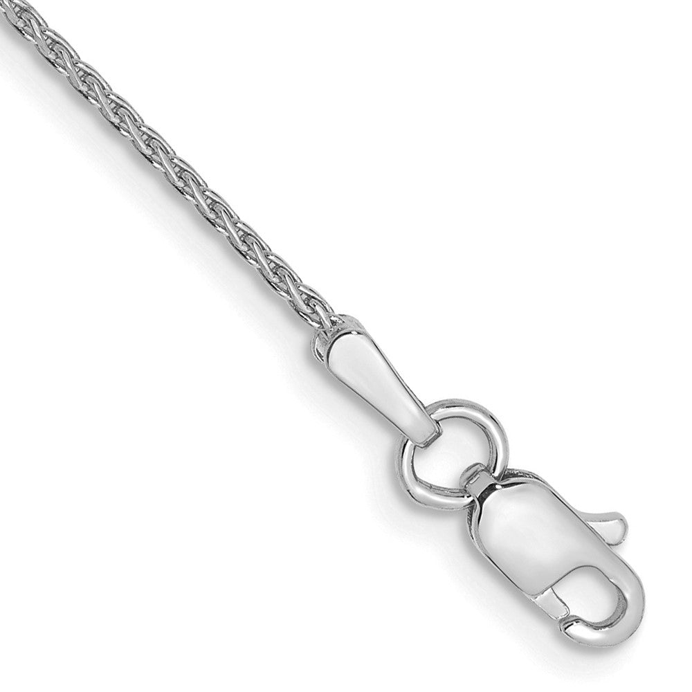 14K WG 1.0mm Parisian Diamond-cut Wheat Chain Anklet