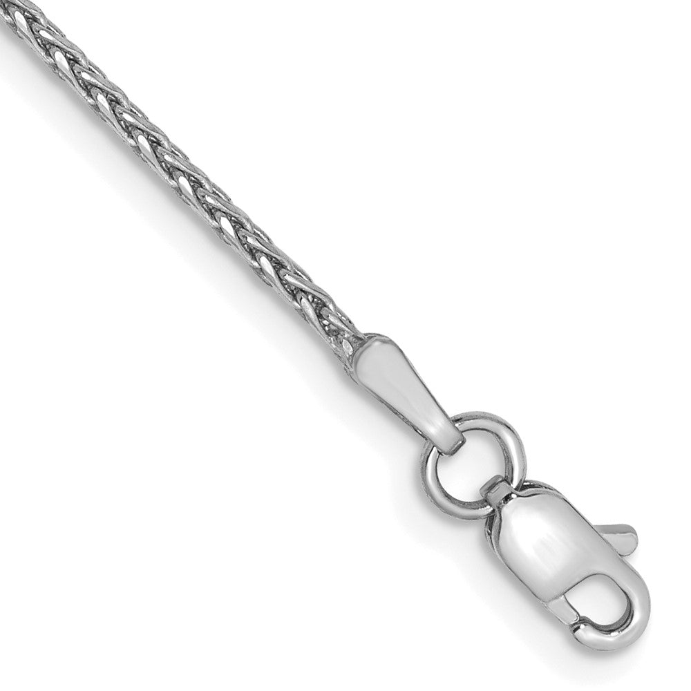 14K WG 1.5mm Parisian Diamond-cut Wheat Chain Anklet
