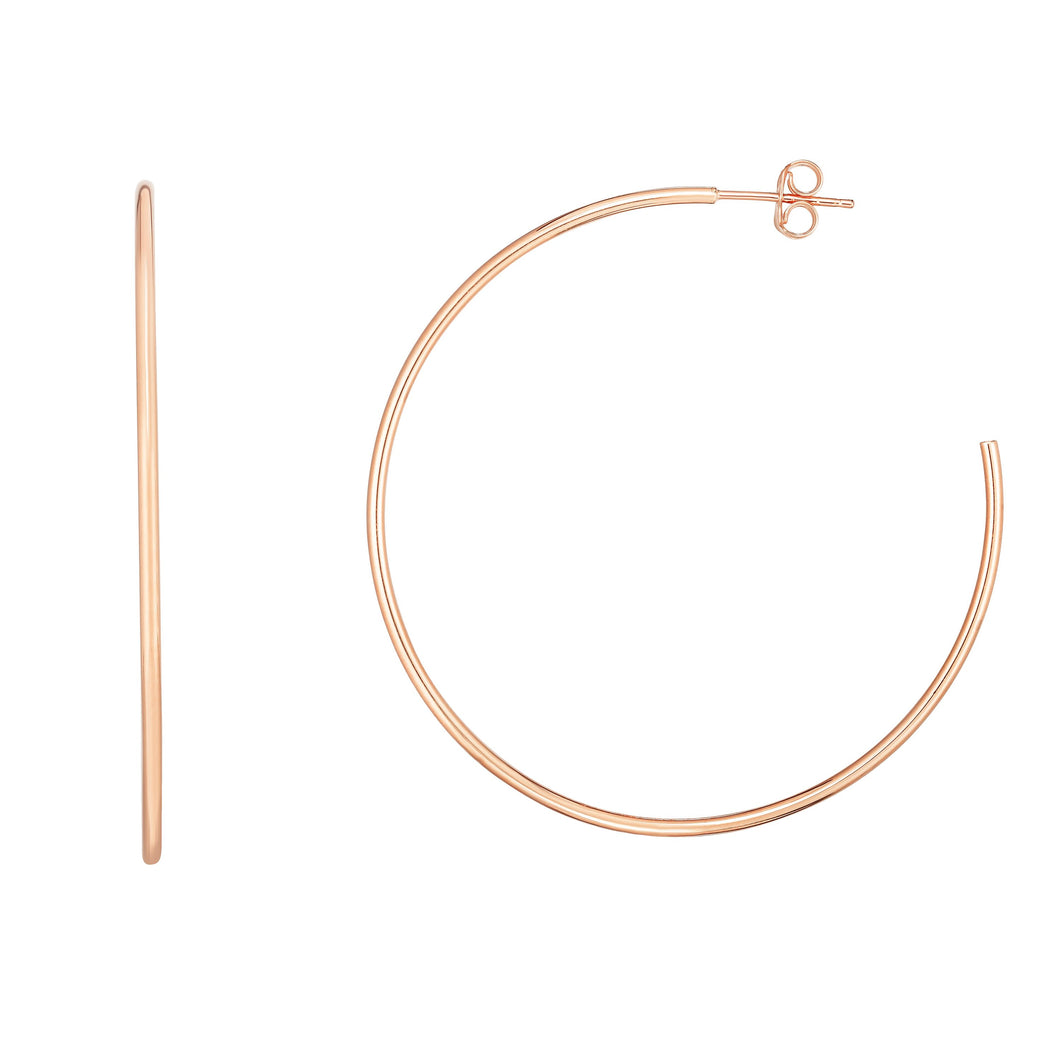 14K Gold 1.5mm Polished C Hoop Earring