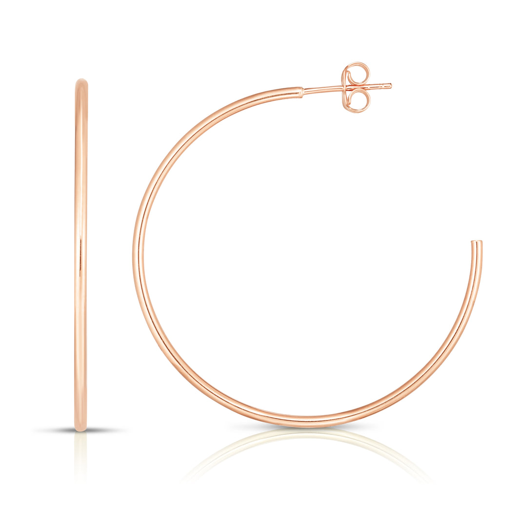 14K Gold 1.5mm Polished C Hoop Earring