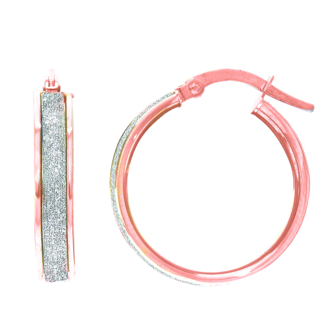 14K Gold Glitter Hoop Earring
