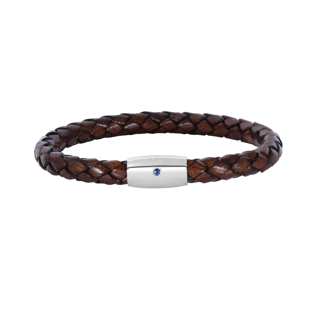 Sterling Silver Sapphire Woven Bracelet