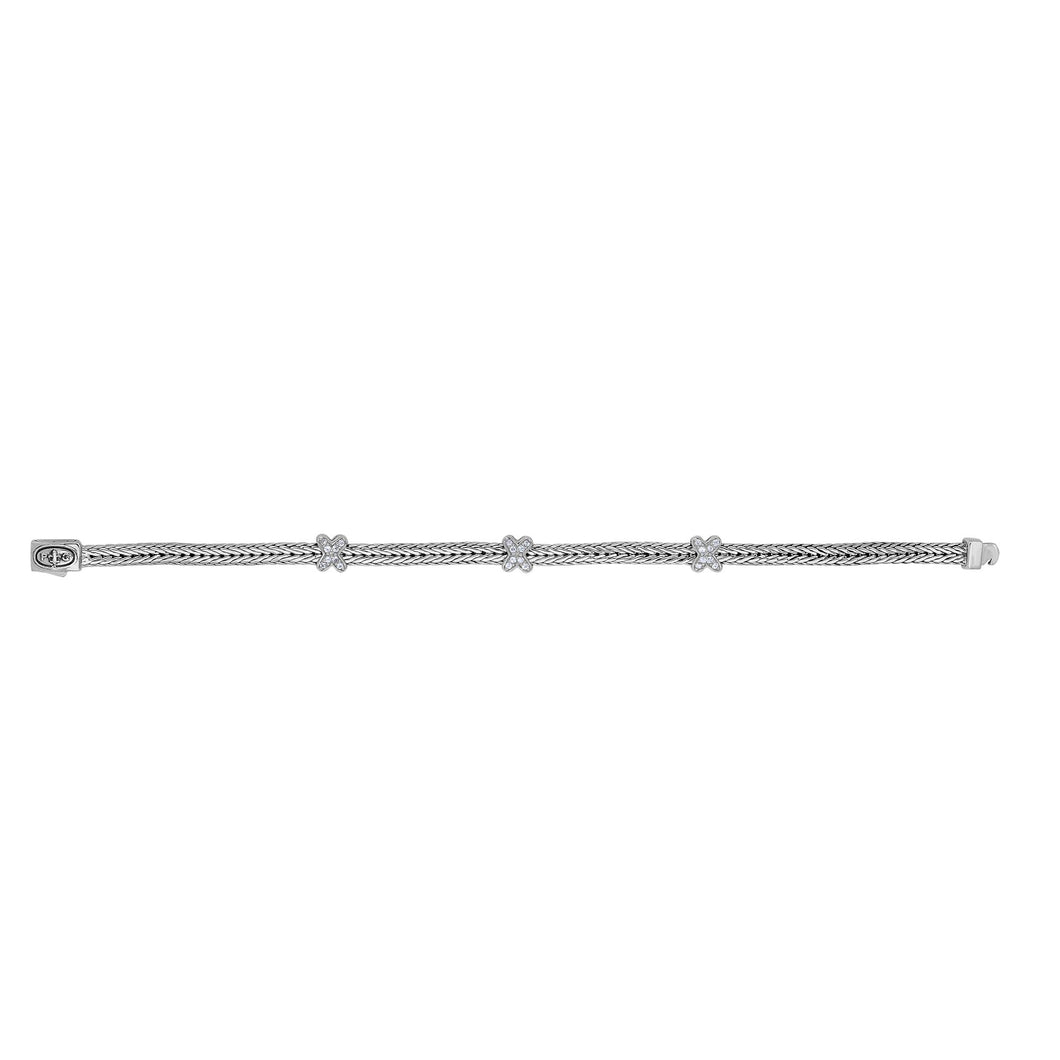 Sterling Silver Sapphire Woven Bracelet