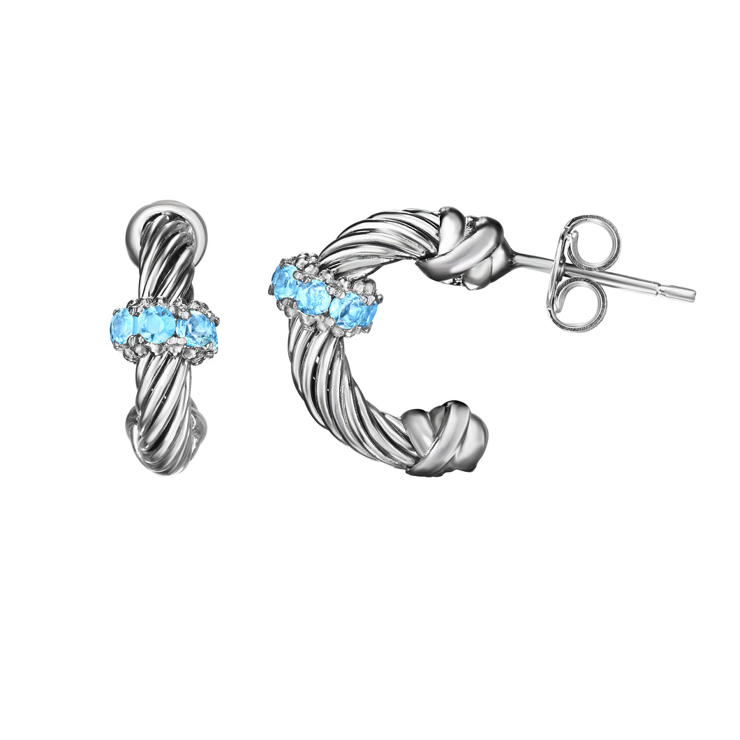 Sterling Silver Italian Cable Earring