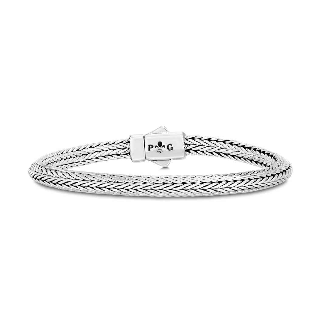 Silver Triad Woven Bangle