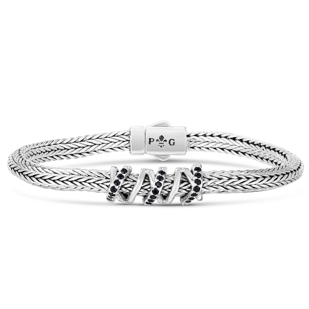 Black Sapphire Triad Woven Bangle