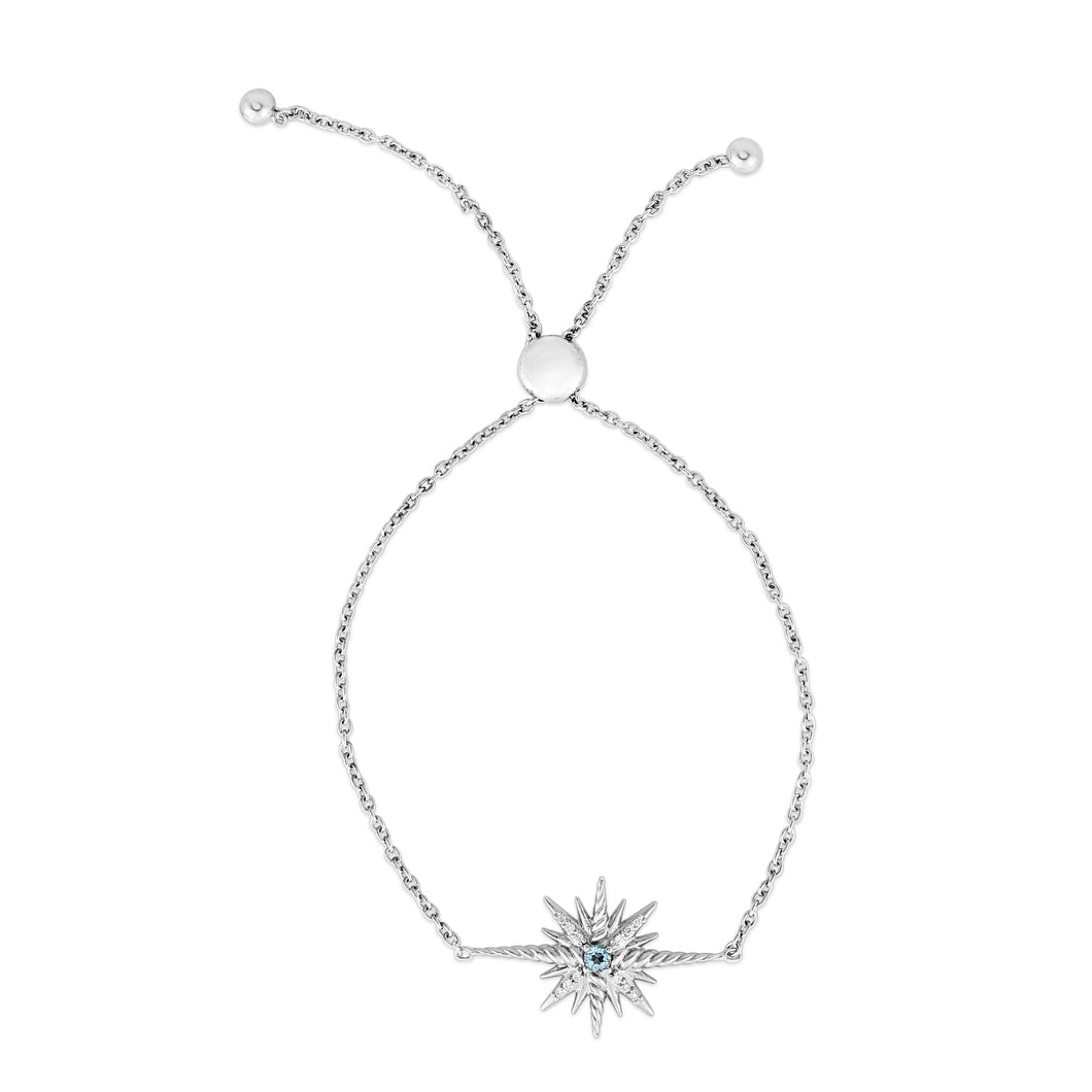 Constellation Diamond & Blue Topaz Adjustable Bracelet