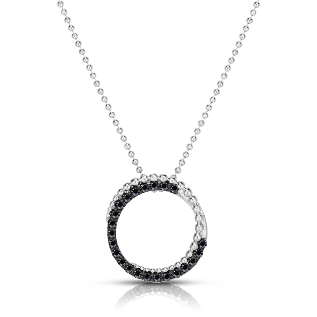 Sterling Silver Circle Popcorn Pendant