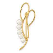 Load image into Gallery viewer, 14K Open Loop Accented with 4-5mm White Freshwater Cultured Pearls Pin
