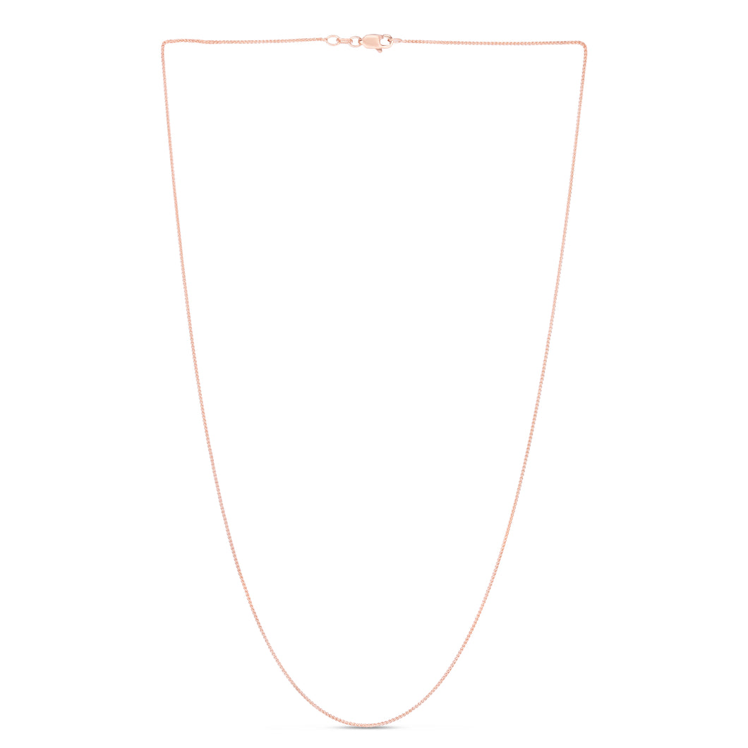 14K Gold .6mm Round Wheat Chain