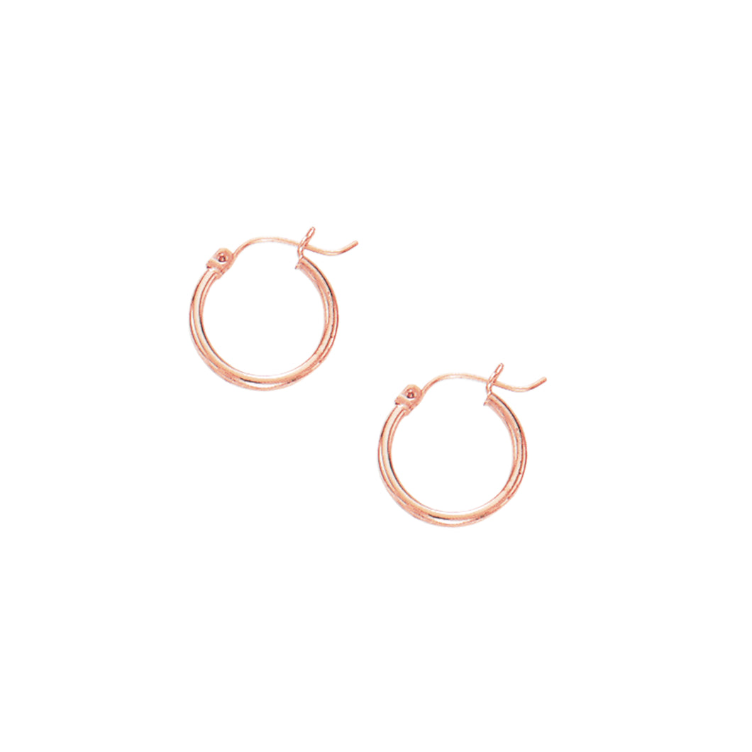 14K Gold 2mm Hoop Earring