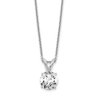 14K White Gold Lab Grown Diamond 1.00ct. Round SI+, H+, Solitaire Necklace