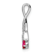 Load image into Gallery viewer, 14k White Gold Ruby and Diamond Floral Chain Slide
