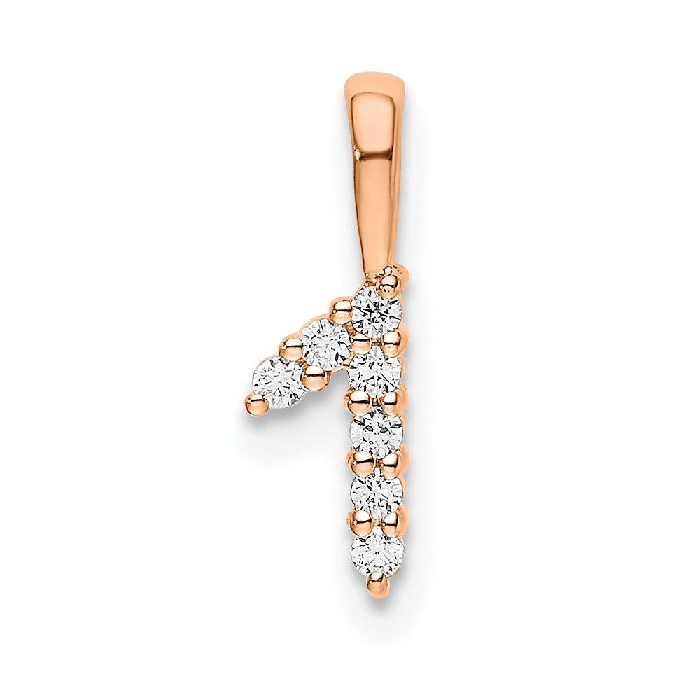 14k Rose Gold Diamond Number 1 Pendant