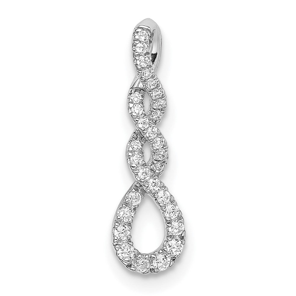 14k White Gold Diamond Twist Chain Slide