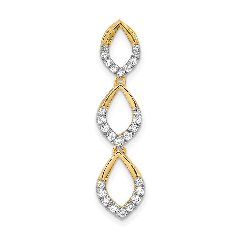 14k Polished Dangle Diamond Chain Slide