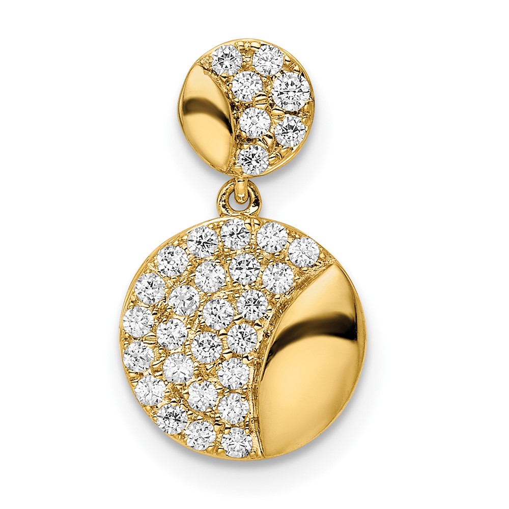 14k Polished Double Circle Diamond Chain Slide