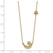 Load image into Gallery viewer, 14k Moon &amp; Star Diamond 18in Necklace
