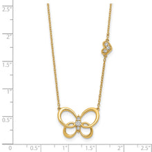 Load image into Gallery viewer, 14k Diamond Butterfly 18in Necklace
