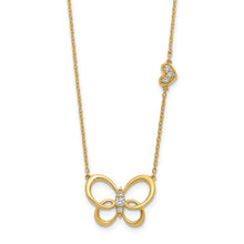 Load image into Gallery viewer, 14k Diamond Butterfly 18in Necklace
