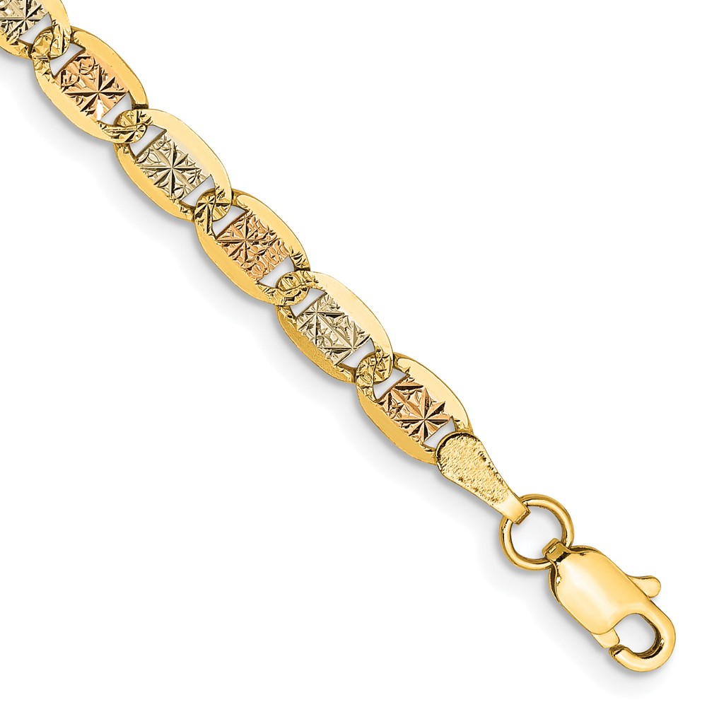 14k 3.8mm Tri-color Gold Pav? Valentino Chain