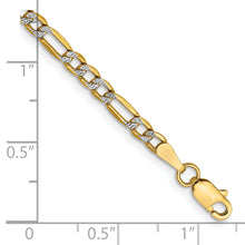 Load image into Gallery viewer, 14k 3.2mm Semi-solid withRhodium Pav? Figaro Chain
