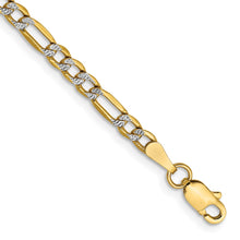 Load image into Gallery viewer, 14k 3.2mm Semi-solid withRhodium Pav? Figaro Chain
