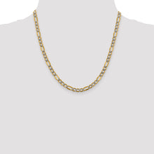 Load image into Gallery viewer, 14k 5.25mm Semi-solid with Rhodium Pav? Figaro Chain
