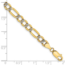 Load image into Gallery viewer, 14k 5.25mm Semi-solid with Rhodium Pav? Figaro Chain
