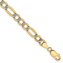 Load image into Gallery viewer, 14k 5.25mm Semi-solid with Rhodium Pav? Figaro Chain
