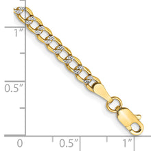 Load image into Gallery viewer, 14k 3.4mm Semi-solid with Rhodium Pav? Curb Chain

