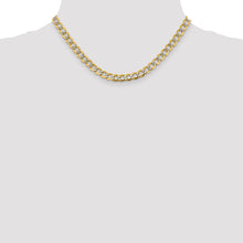 Load image into Gallery viewer, 14k 6.75mm Semi-solid with Rhodium Pav? Curb Chain
