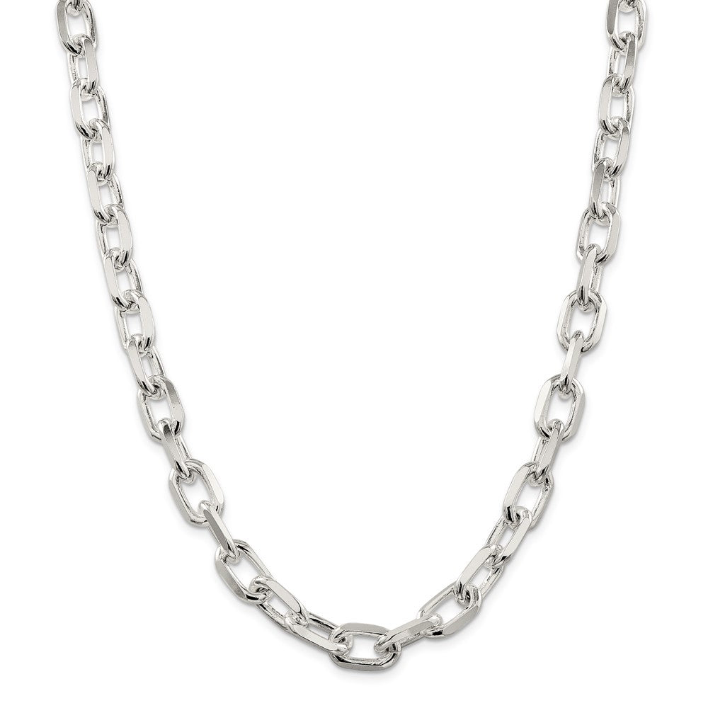 Sterling Silver 11.5mm Diamond-cut Long Link Cable Chain