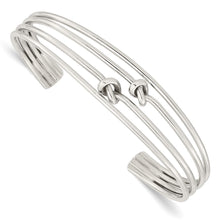 Load image into Gallery viewer, Sterling Silver Polished 4 Band Knots Cuff Bangle
