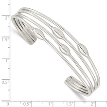 Load image into Gallery viewer, Sterling Silver Polished 4 Band Cuff Bangle
