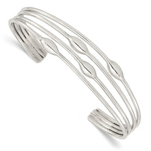 Load image into Gallery viewer, Sterling Silver Polished 4 Band Cuff Bangle
