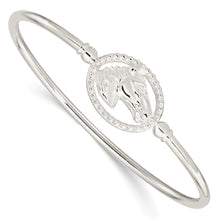 Load image into Gallery viewer, Sterling Silver Polished Horse Head Flexible Bangle
