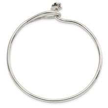Load image into Gallery viewer, Sterling Silver Polished Flower Catch Bangle
