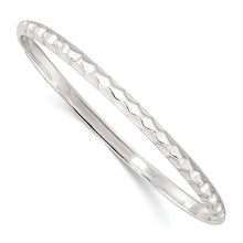 Load image into Gallery viewer, Sterling Silver Textured 4mm Slip-on Bangle
