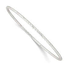 Load image into Gallery viewer, Sterling Silver Diamond-cut 2mm Slip-on Bangle
